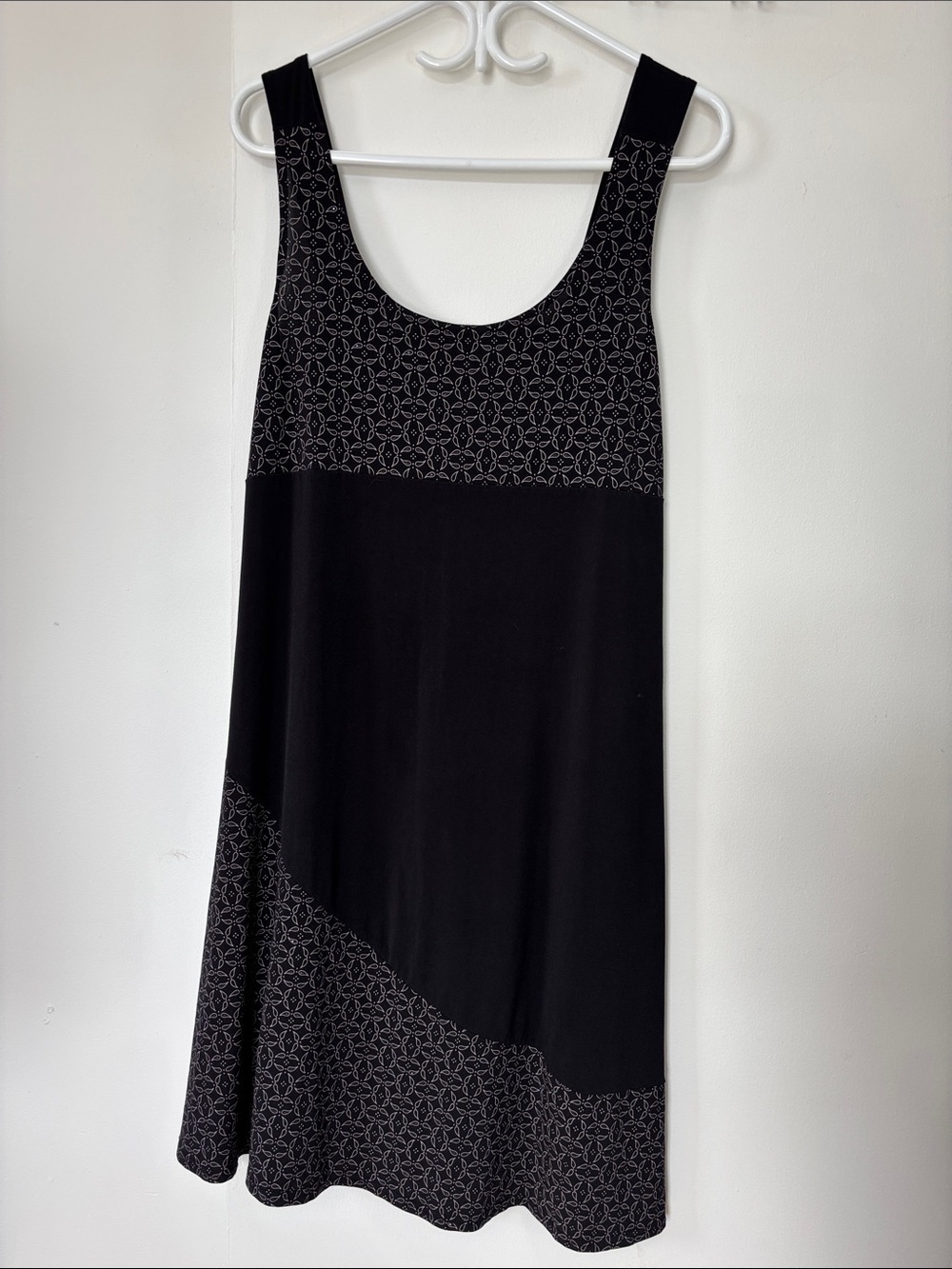 🎉4/30$🎉  Vintage Gitane Black Pattern Midi Dress – Size M